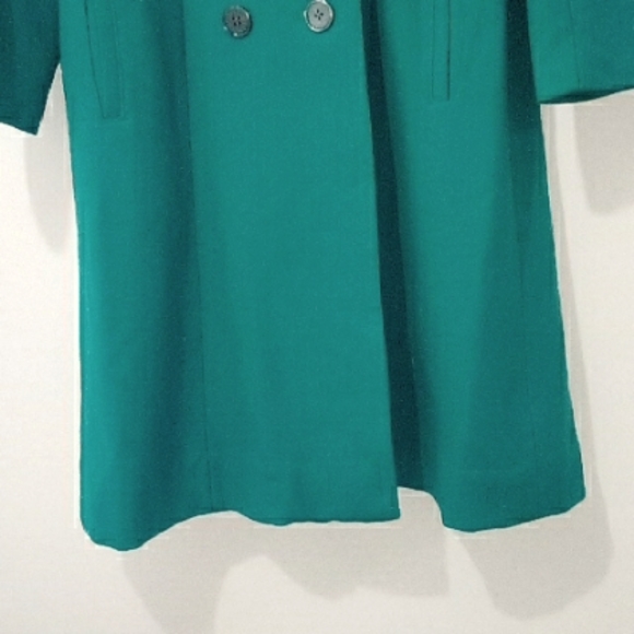 Traditional green long wool coat - Picture 4 of 7